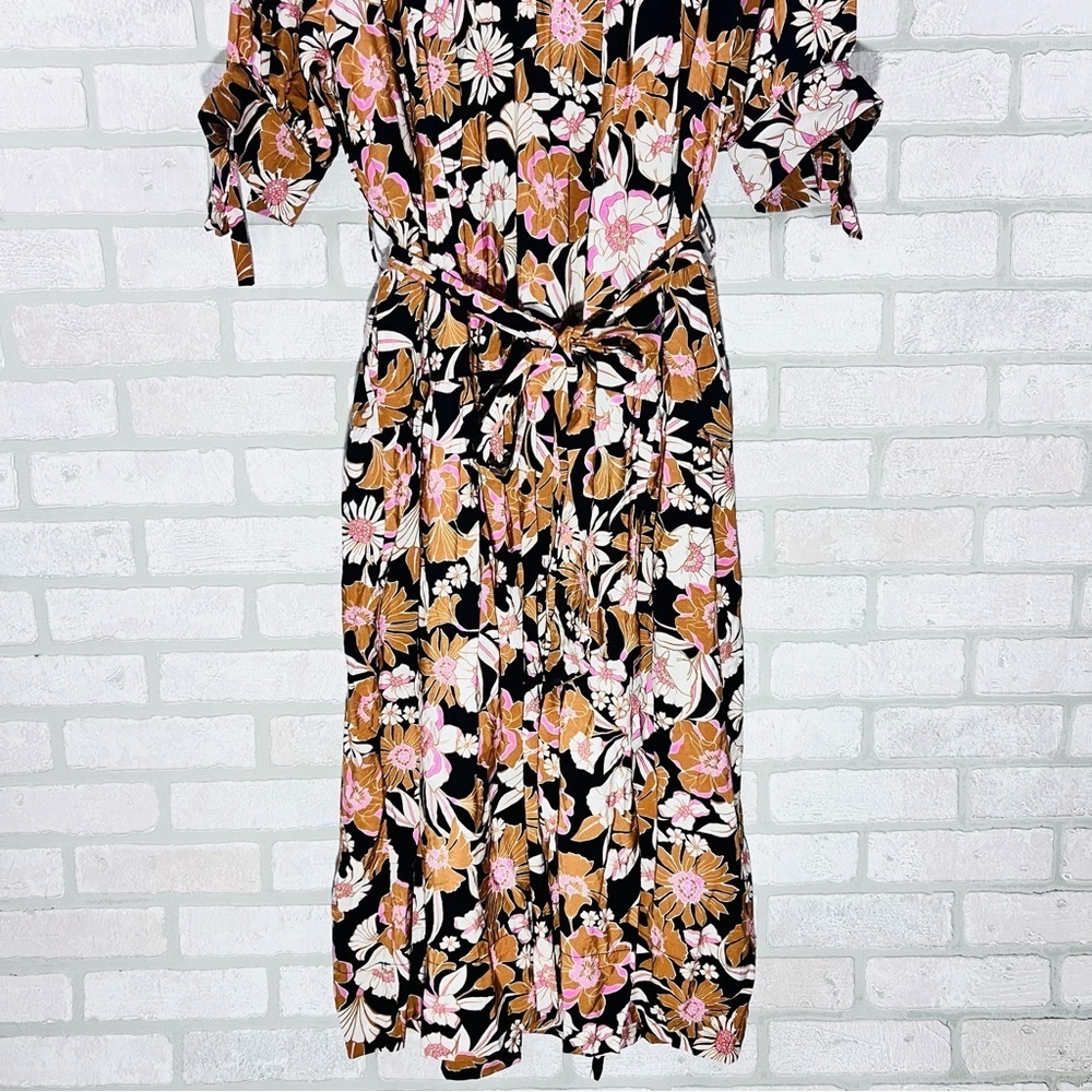 Bohme Kinsley Floral Short Sleeve Midi Dress Size S - Picture 4 of 14